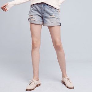 Anthropologie Denim Roll-Up Denim Shorts